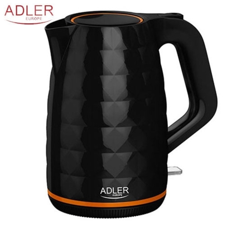 Fierbator ADLER, model AD1277B, plastic negru, 1,7L