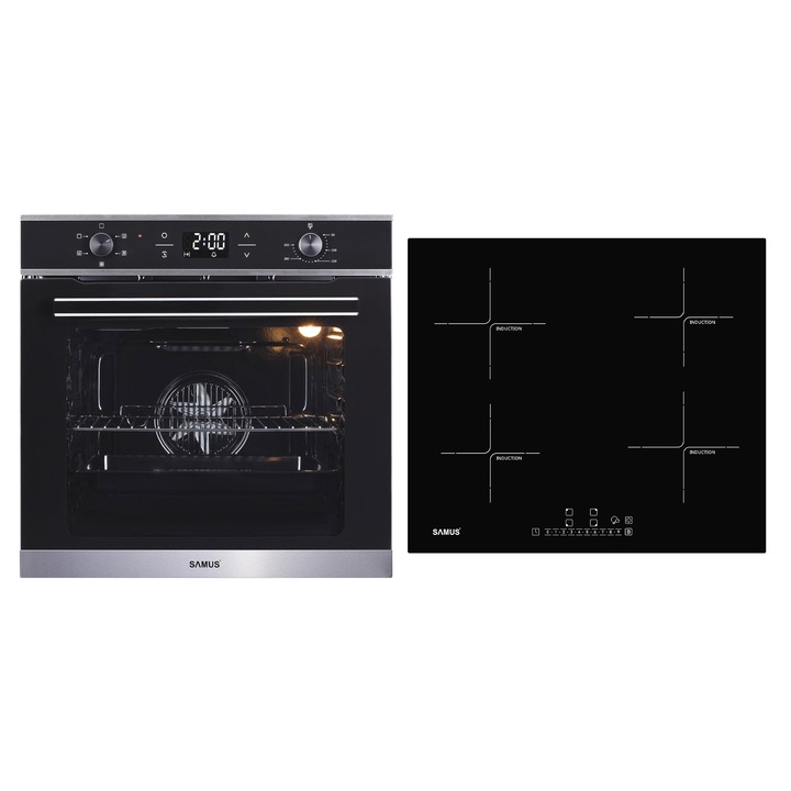 Set cuptor incorporabil Samus SC625GDX5 + plită incorporabilă inductie PSI-64BG7