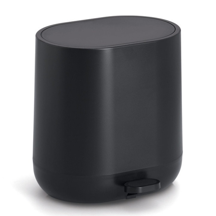 Cos de gunoi cu capac cu deschidere lenta ZELLER, 6 l, negru - negru