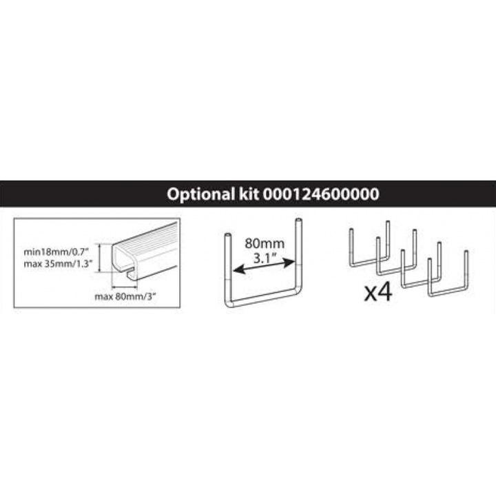 Kit bare transversale "U" 80mm, MENABO
