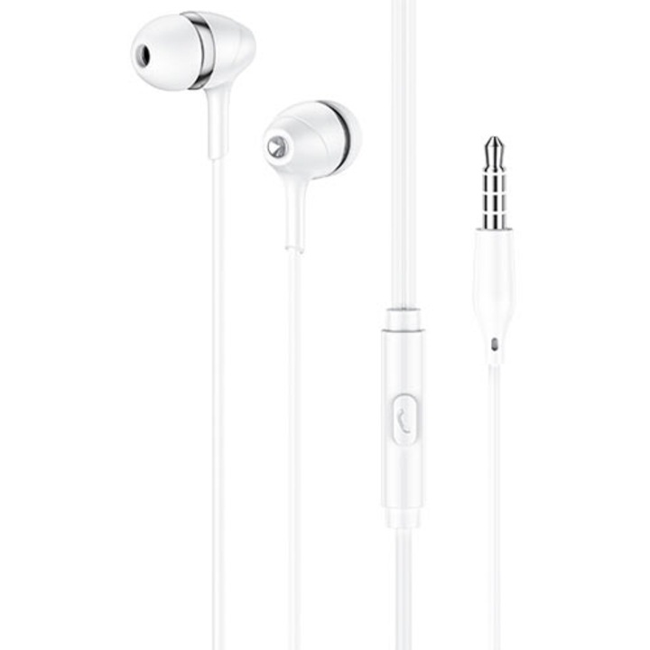 Casti cu fir CELEBRAT D12, USB-C, 14.2mm, 1.2m, alb