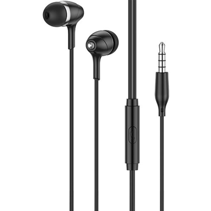 Casti cu fir LAMTECH, model LAM111726, alb, cu microfon