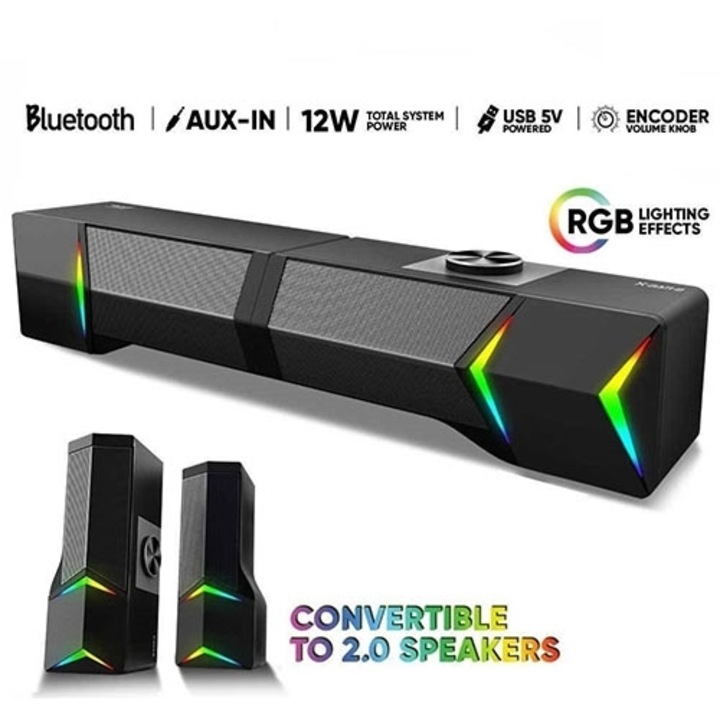 Boxa PC ARMAGGEDDON X-BAR 2, stereo, detasabila, neagra