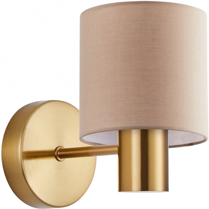 Aplica de perete, aurie mat, abajur maro, 77-8306