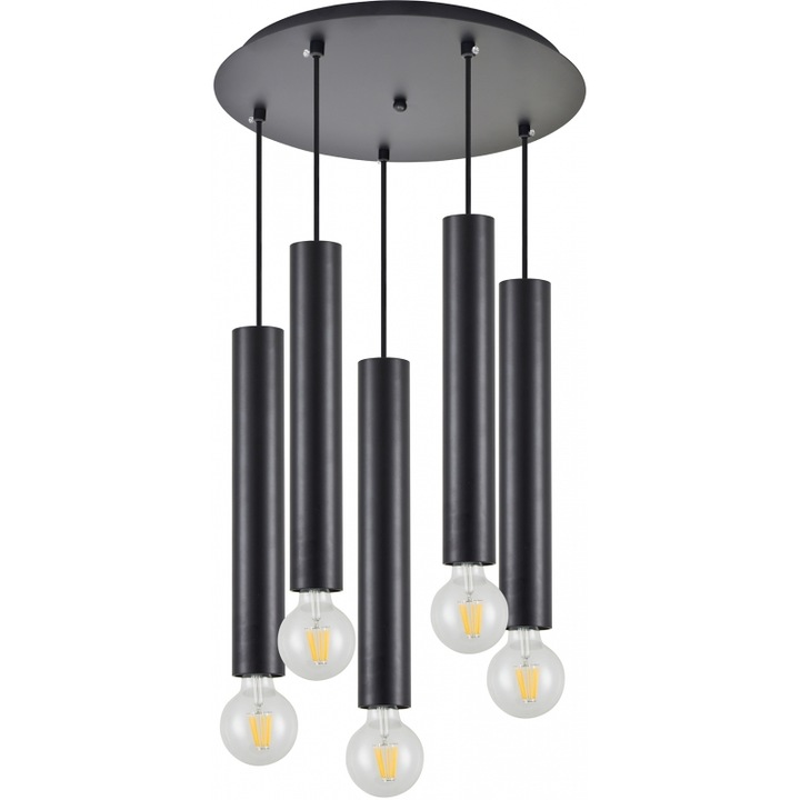 Lustra pendul SE21-BL-5-5BL, neagra, dimensiuni 77-8673