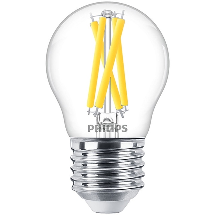 Bec LED Philips E27 WarmGlow Filament 5.9W, 60W, transparent