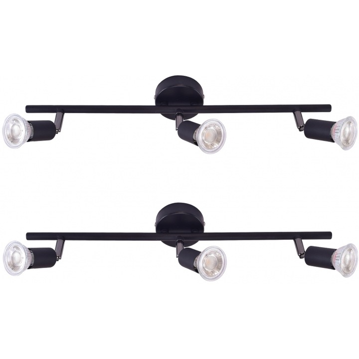 Set 2 spoturi ajustabile Home Lighting SE 140-B3, negru
