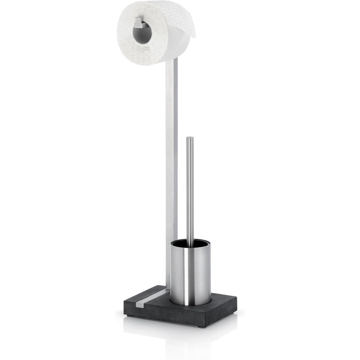 Suport Toaleta Inox/Polystone cu Perie, Mat