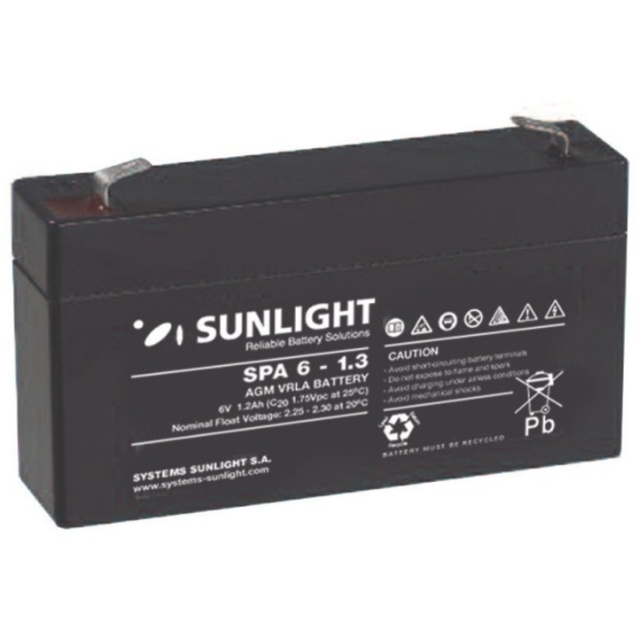 Baterie plumb-acid, Sunlight, 6V, 1.3A