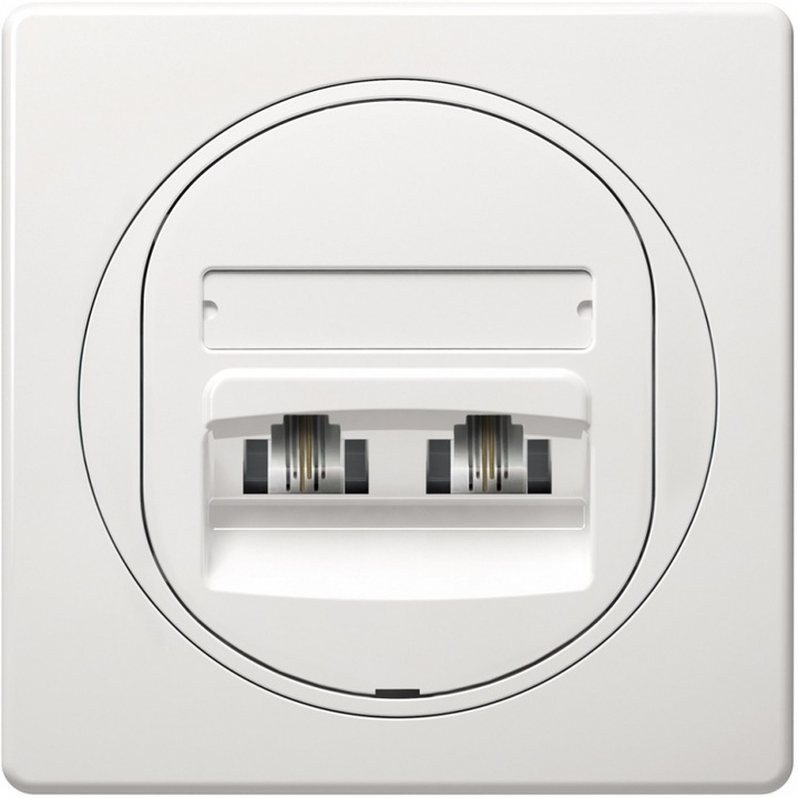 Priza dubla telefonica Eon 2xRJ12 6/4 Cat 3, alba