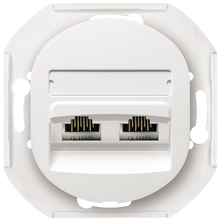 Prize EON E614.0, dubla, 2xRJ45 Cat 5e UTP, alb