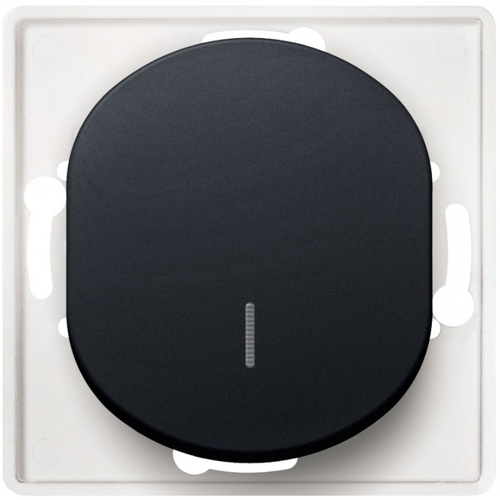 Intrerupator Eon E625.E1, unipolar, cu indicatie, negru, fara cadru de acoperire