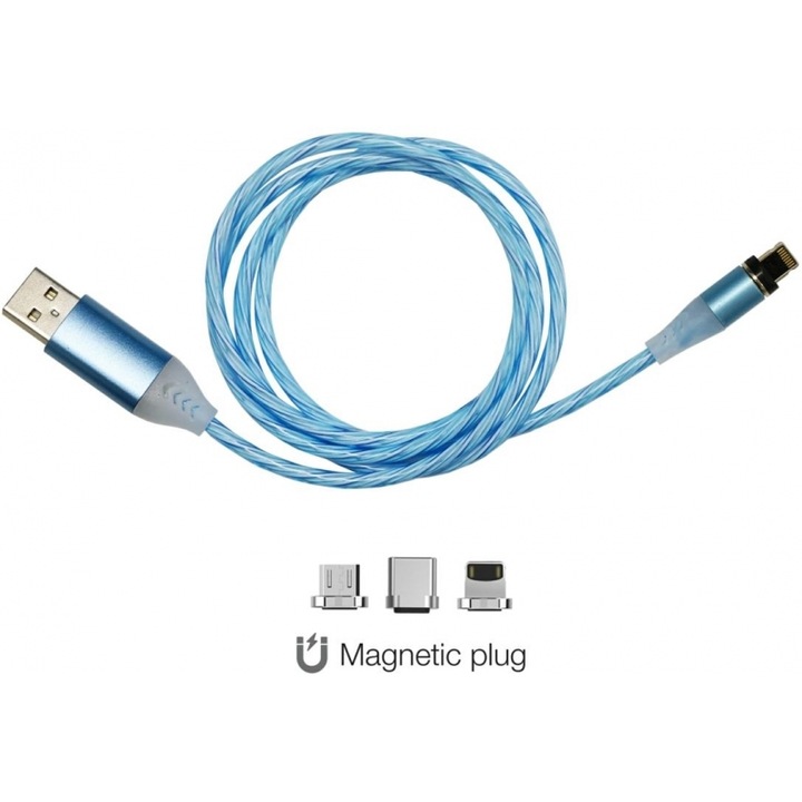 Cabluri de date telefoane Simoni Racing KALODIO USB, 100 cm, micro USB/Type-C/Lighting, magnetice