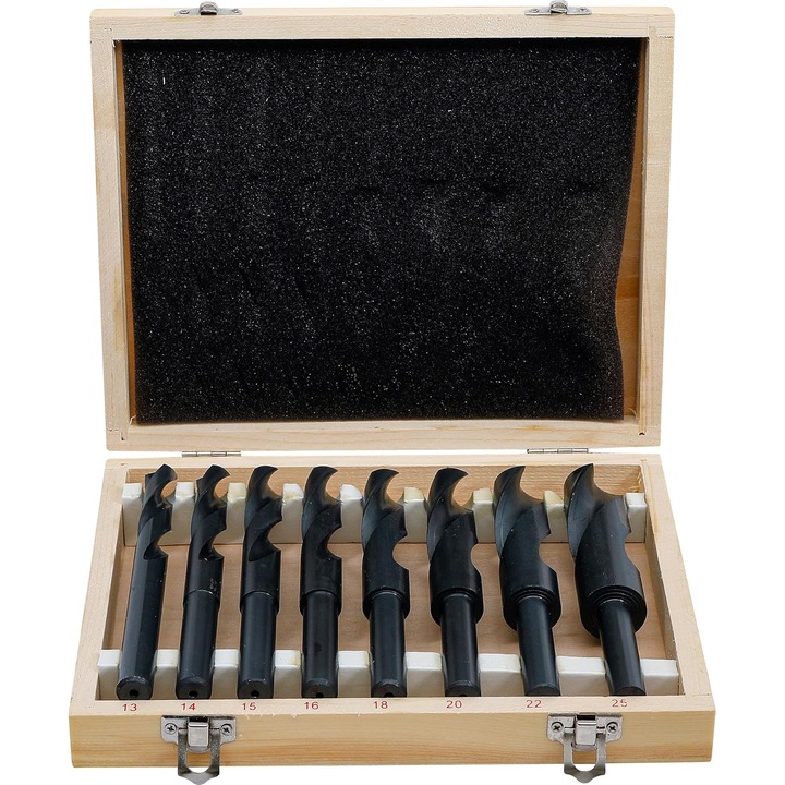 Set Burghie HSS BGS 2019, Negru, 13-25 mm, 8 Bucati
