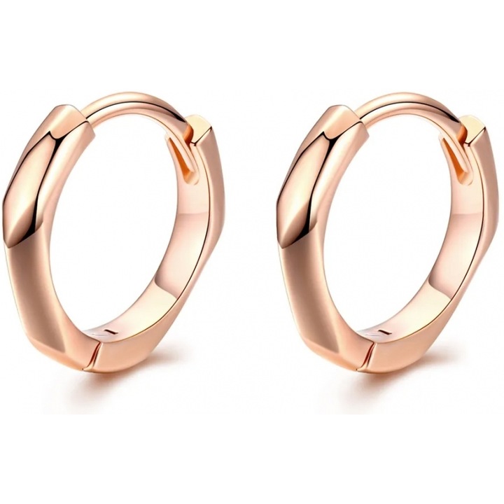 Cercei BAMOER BSE119, argint 925, roz, aurii