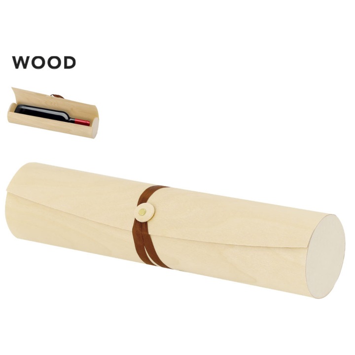 Cutie cilindrica Majan de prezentare eleganta, realizata din lemn