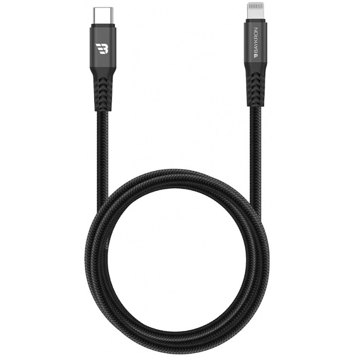 Cablu de date Baykron Kalodio Type-C la Lightning 2m, negru