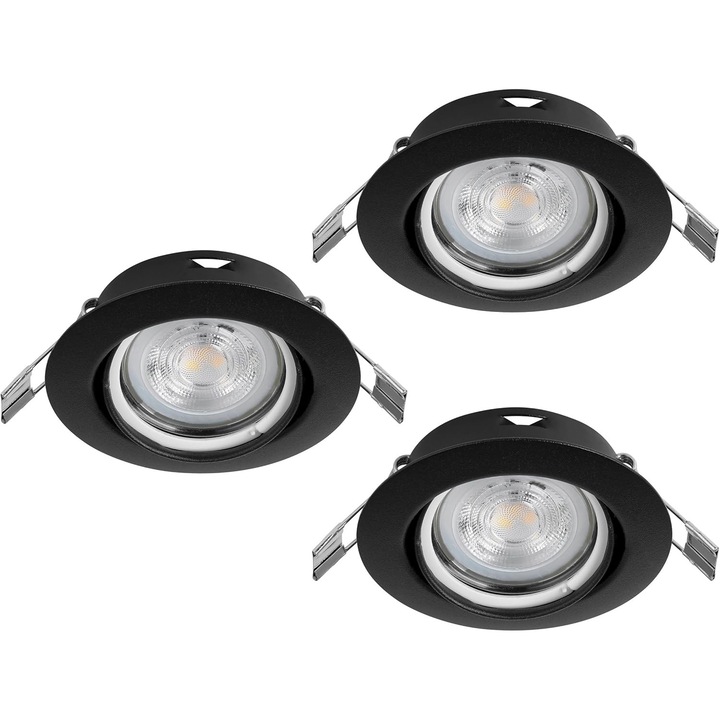 Set spoturi LED EGLO Bunny, Negru, 8, 8 cm