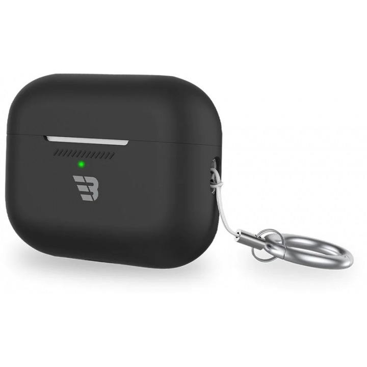 Husa, Baykron, pentru Apple AirPods Pro 2nd gen, silicon, neagra