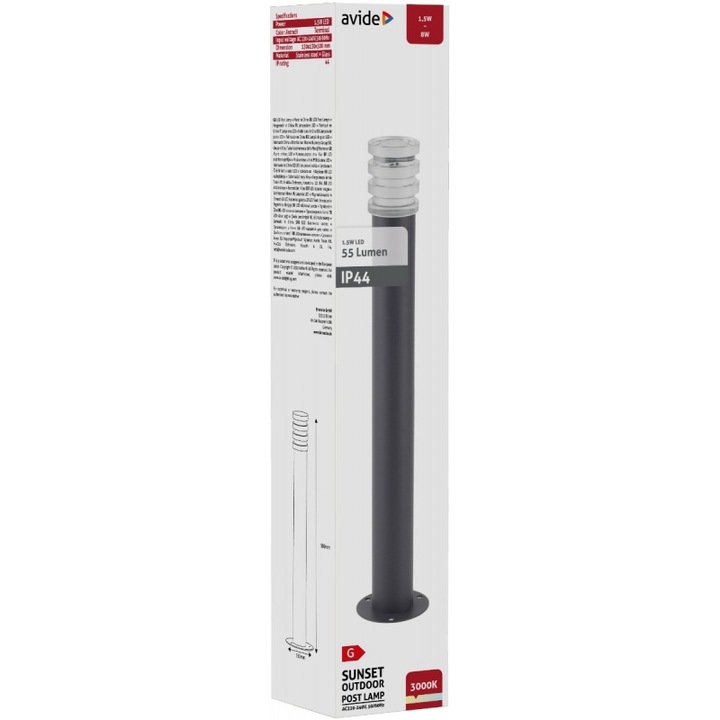 Lampa de exterior, LED, Avide, 1.5 W, 500 mm, IP44