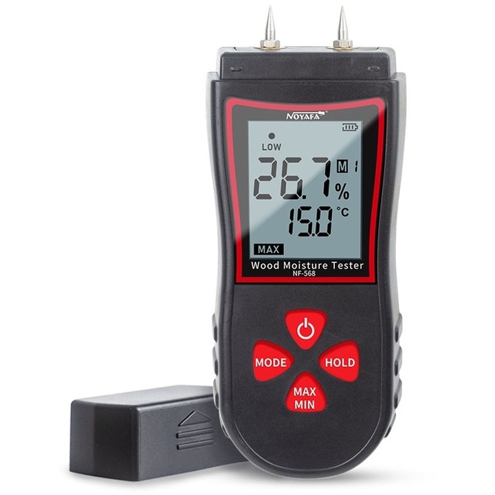 Metru de umiditate pentru lemn NOYAFA NF-568, 0-100% umiditate, 0-20mm grosime