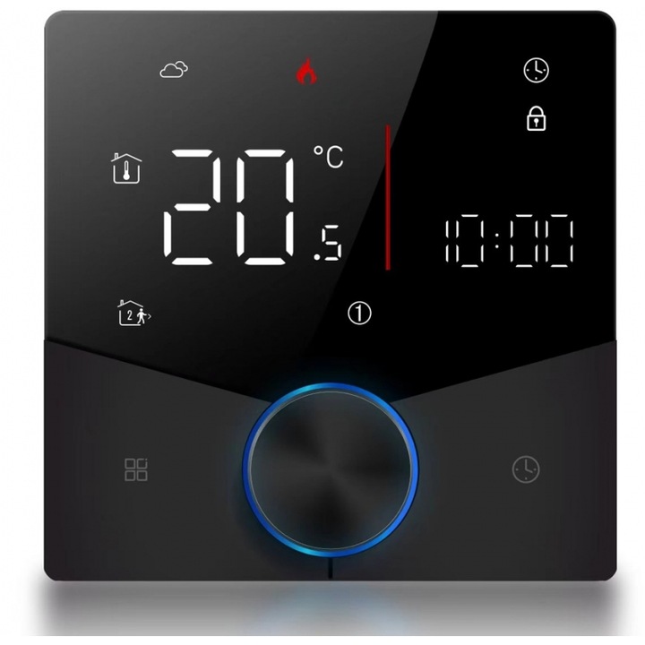 Termostat inteligent BHT-009GBLW, Wi-Fi, negru, set