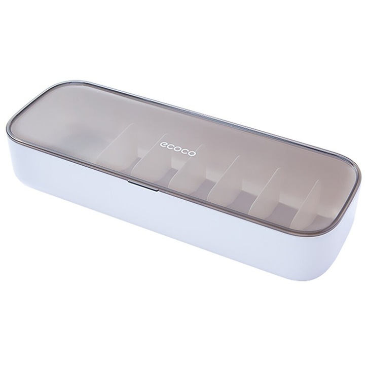 Cutie organizare cabluri ECOCO E2206, cu banda velcro, alba