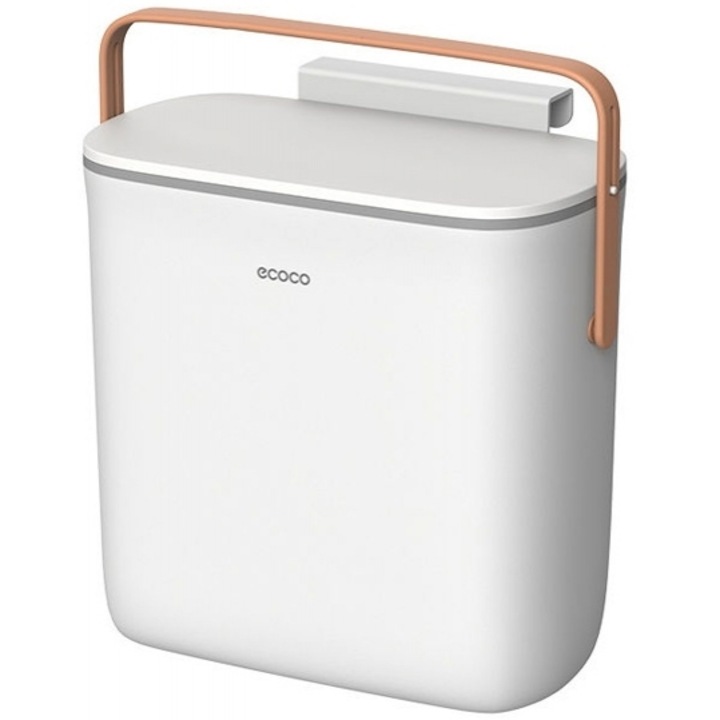 Cos de gunoi ECOCO E2236, 10lt, alb