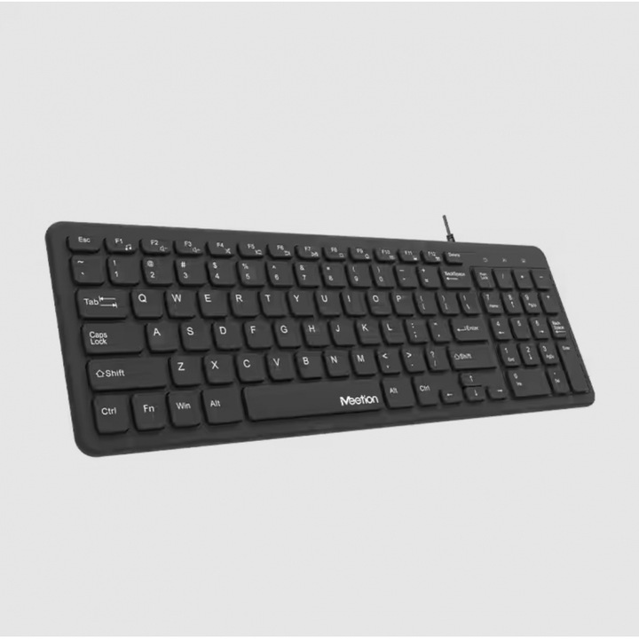 Kit wireless tastatura si mouse T-Wolf T100, USB 2, 4GHz, tastatura cu design elegant, mouse cu 1600 DPI si 3 butoane, negru