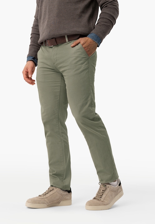 Pantaloni chino din bumbac barbati, 5 buzunare, Regular Fit, Volcano R-Parks, kaki, 29-30