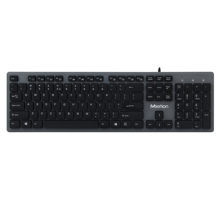 Tastatura fara fir, Interlook, Iluminata, Touchpad, Negru