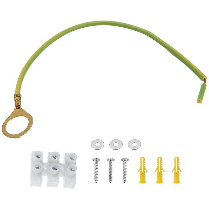 Set cablu impamantare/accesorii instalare POWERTECH, SPHLL-0011, 3 prize, 1.5m