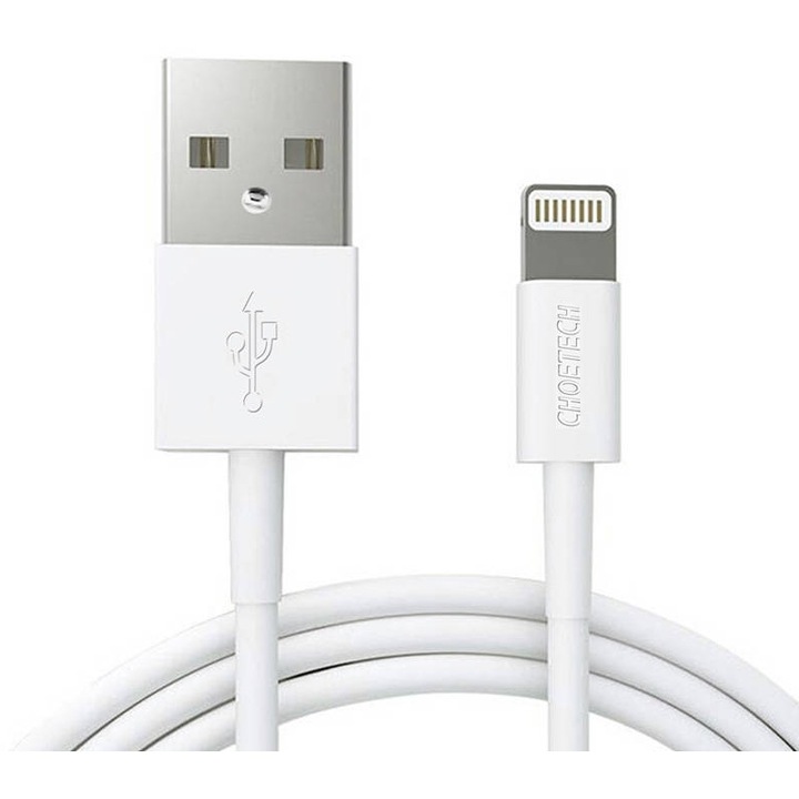 Cablu de date USB la Lightning Choetech, 1.2m, alb