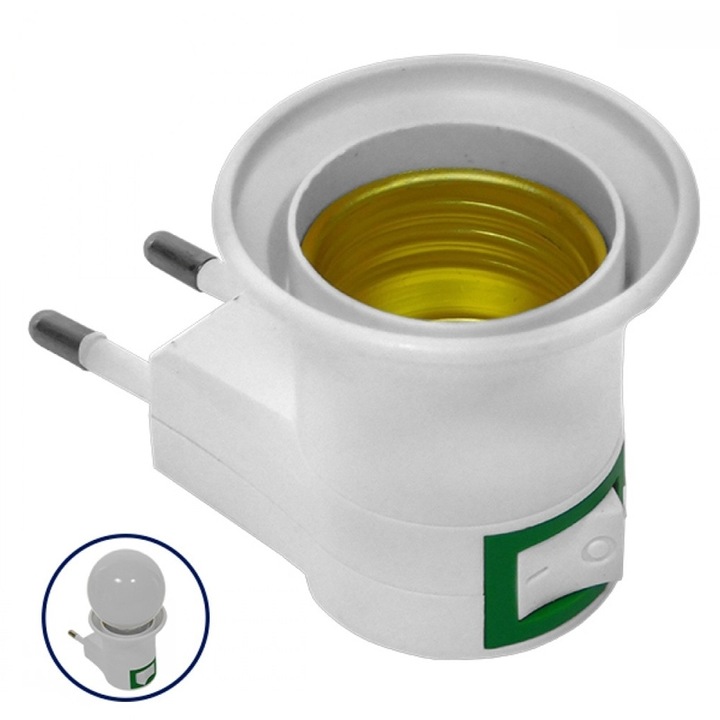 Accesorii corpuri de iluminat, POWERTECH, E27-021, alb, 5tmch