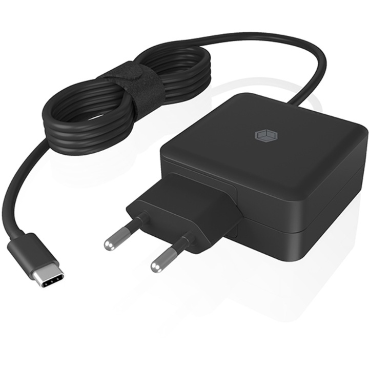Incarcator laptop ICY BOX IB-PS111-PD 65W, cu detectare automata a tensiunii, cablu inclus