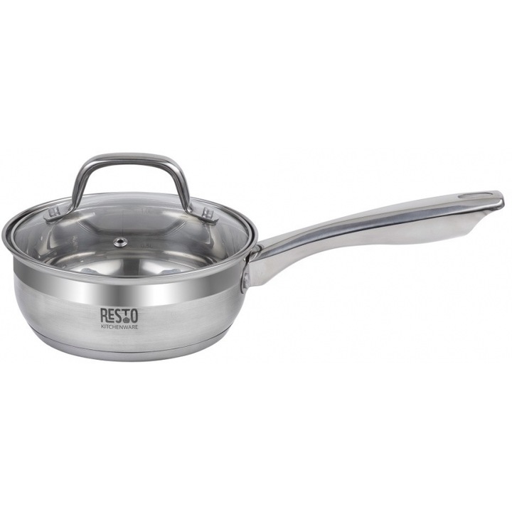 Cratita RESTO Libra 92001, 16cm, 1.4L, capac din sticla, anticolant