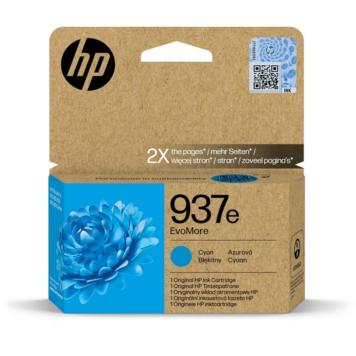Cartus imprimanta inkjet Hewlett Packard 937e EvoMore Cyan