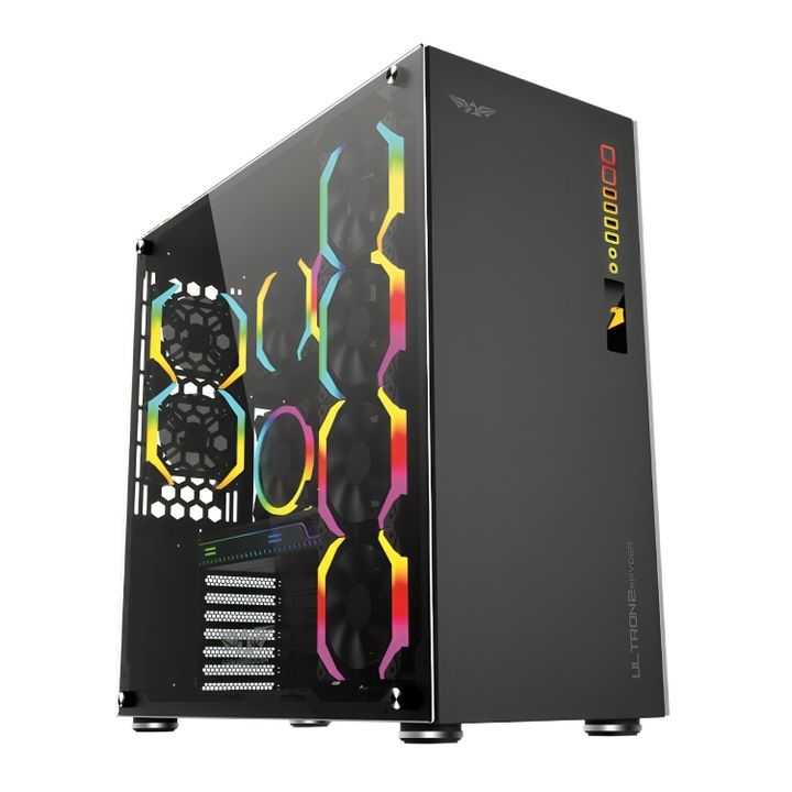 Carcasa gaming ATX ARMAGGEDDON ULTRO 2 SPYDER, neagra