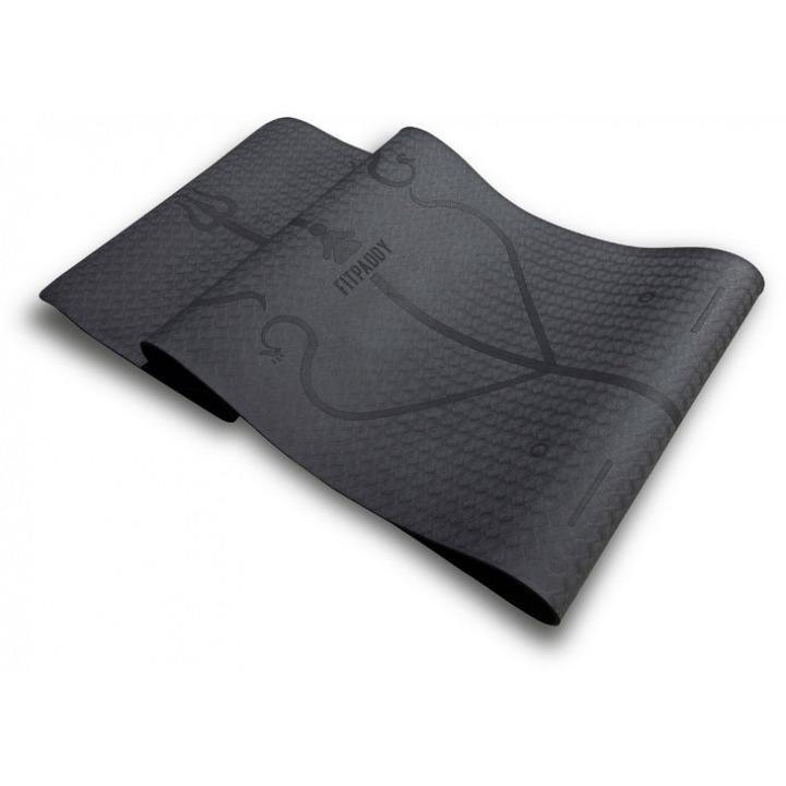 Saltea antrenament, FITPADDY, Yoga/Pilates, 183x61x0.6cm, TPE, albastru