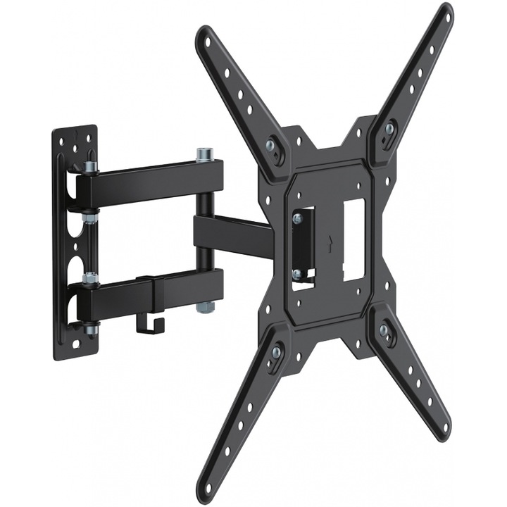 Suport TV 23"-55", DM PRO, 30kg, cu brat dublu, culoare neagra