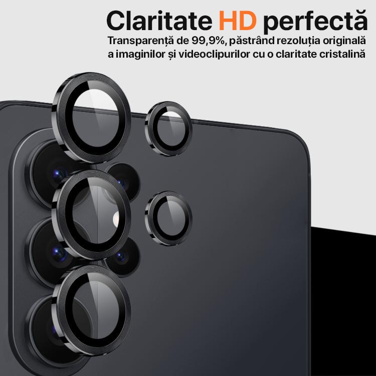 Folie protectie camera pentru Samsung Galaxy S26 Plus Daden, Aplicator automat, Anti zgarieturi, Antisoc, Instalare usoara, Protectie premium, Negru