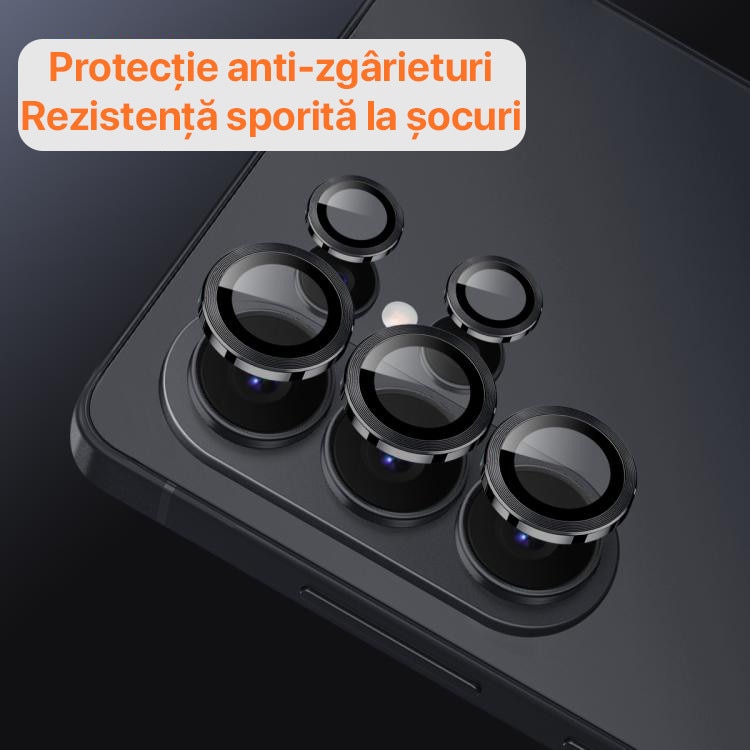 Folie protectie camera pentru Samsung Galaxy S26 Plus Daden, Aplicator automat, Anti zgarieturi, Antisoc, Instalare usoara, Protectie premium, Negru