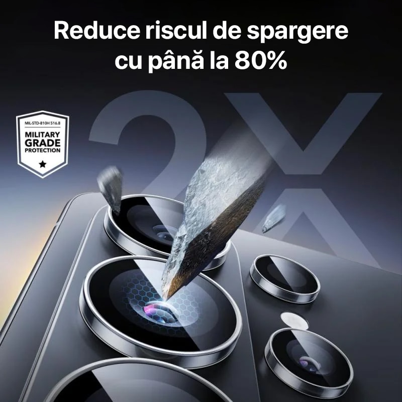 Folie protectie camera pentru Samsung Galaxy S26 Daden, Aplicator automat, Anti zgarieturi, Antisoc, Instalare usoara, Protectie premium, Negru