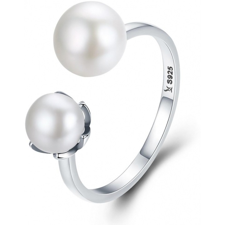 Inel dama, BAMOER, SCR192, perle, argint 925