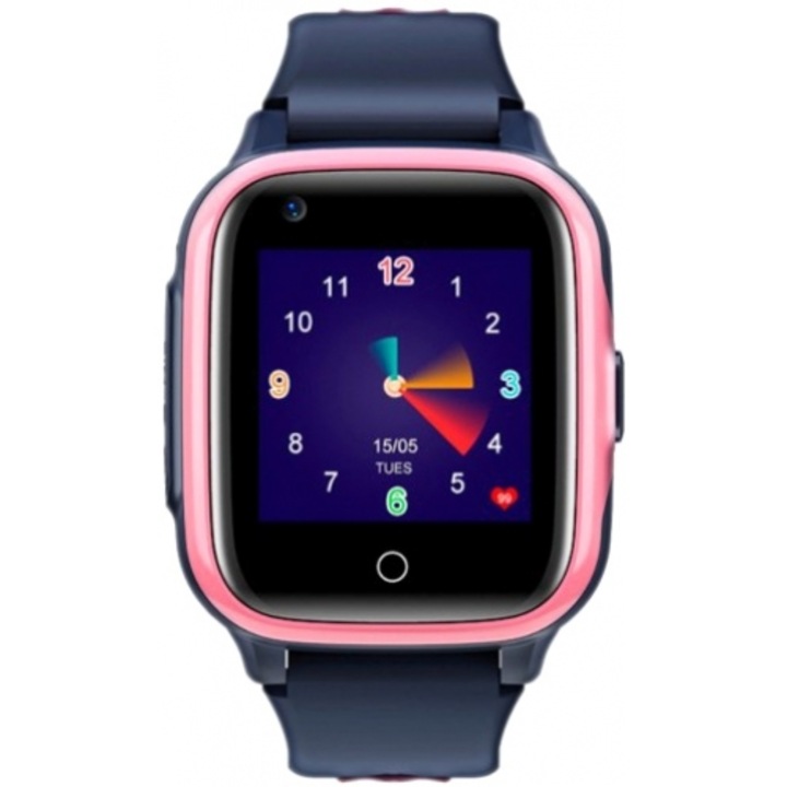 Ceas inteligent In Time IT-046, 4G, IP67, roz/albastru, 1.4"