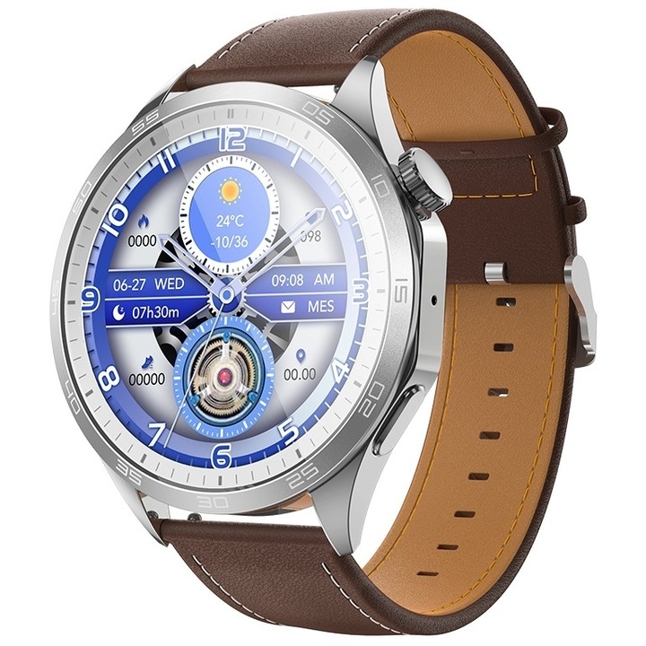 Smartwatch Hoco Y21, AMOLED 1.43", IP67, 230mAh, curea maro