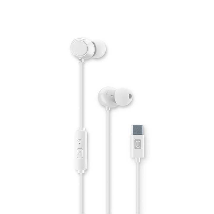 Casti cu fir CELLULAR LINE , Cloud in-Ear Type-C, alb