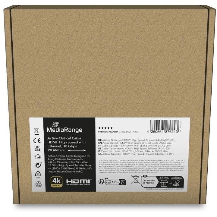 Cablu optic activ HDMI 4K MediaRange 20m