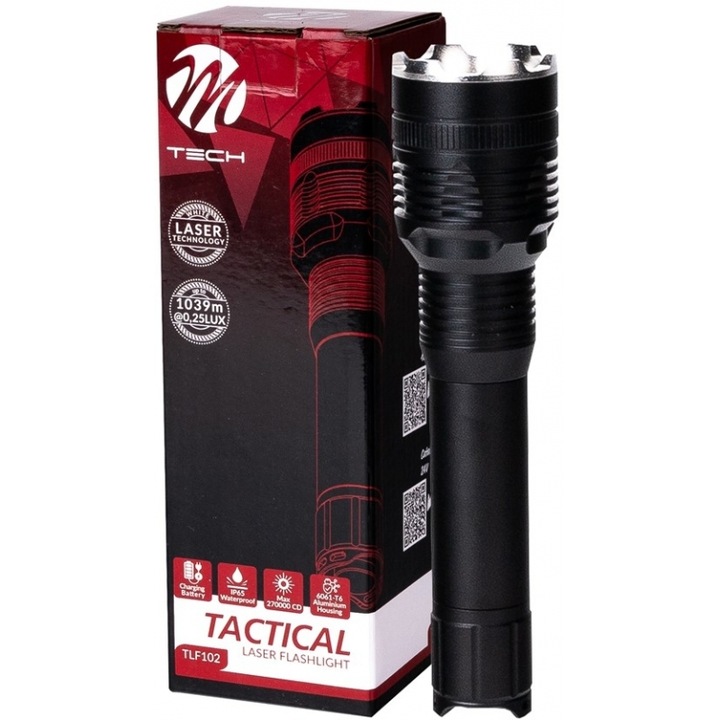 Lanterna tactica M-Tech 1x10W 240lm IP65 171x42mm 3300mAh