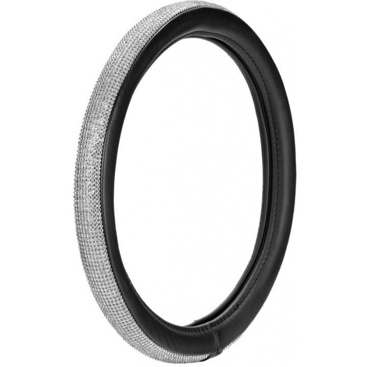 Husa auto Lampa KALYMMA TIMONIOU DIAMONDS SILVER (S) 35/37cm sintetico derma Skeentex mauro/asemi